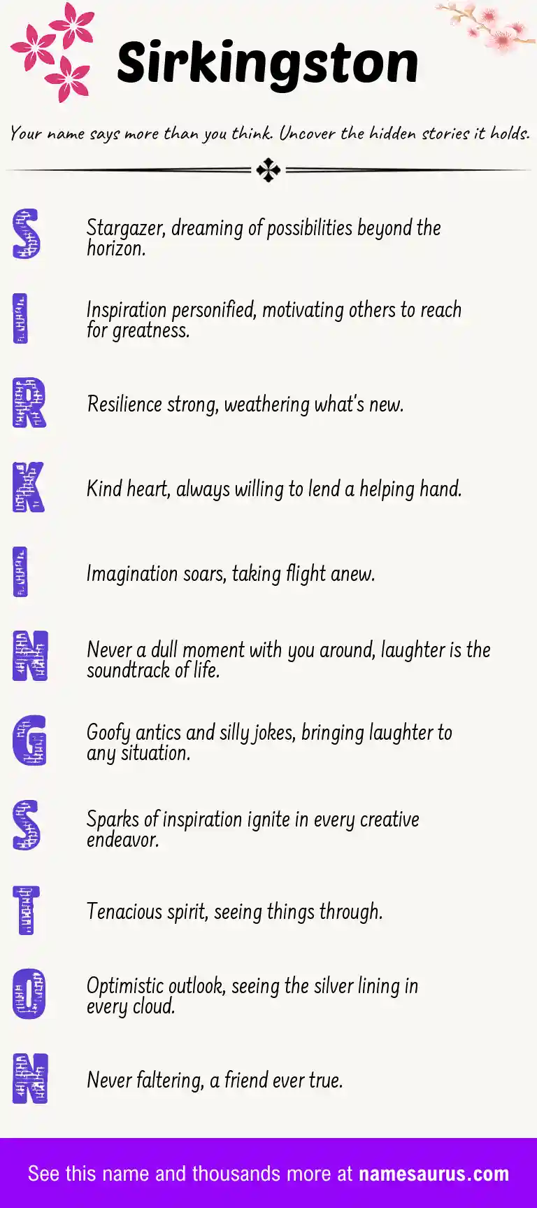 Acrostic poem about Sirkingston.