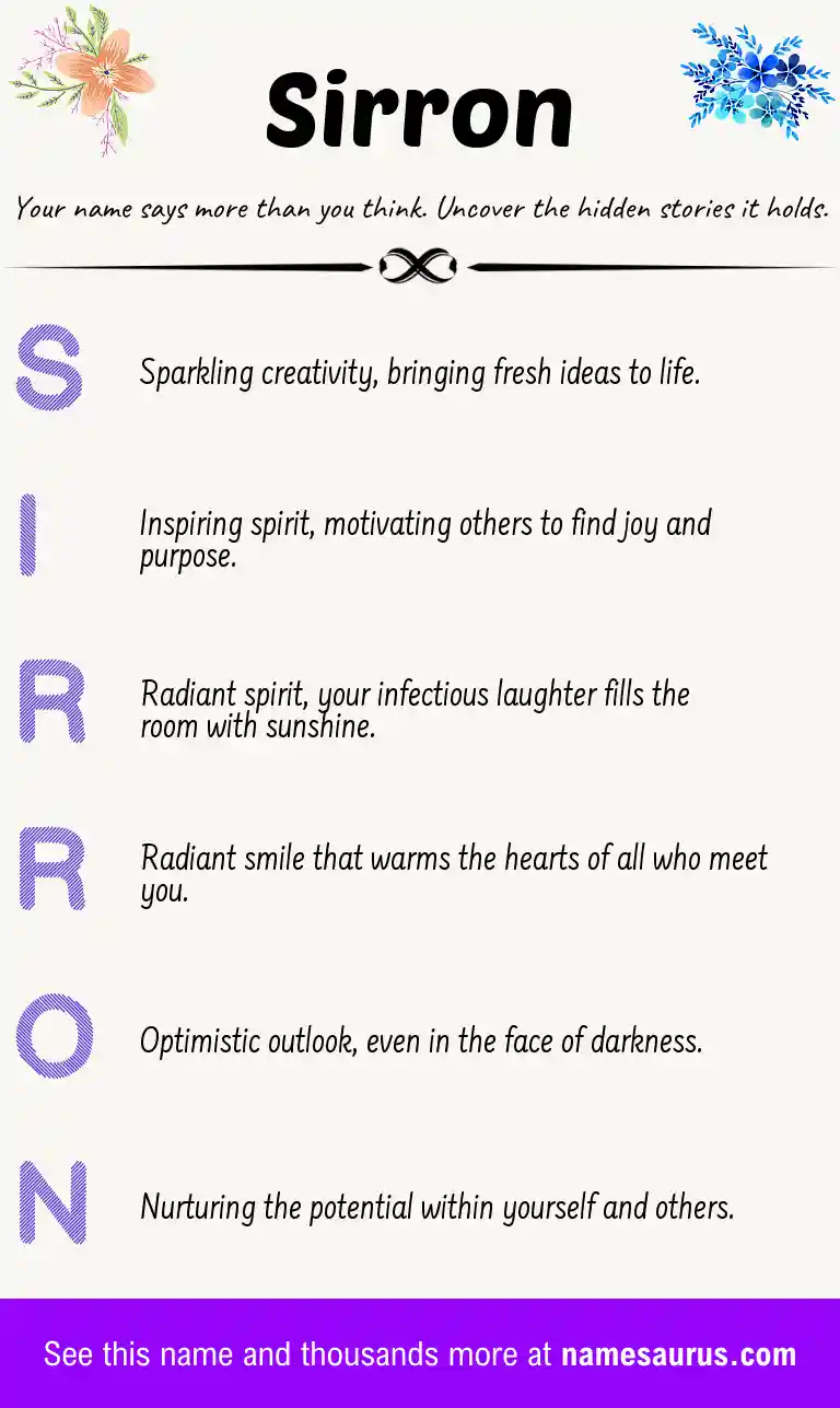 Acrostic poem about Sirron.