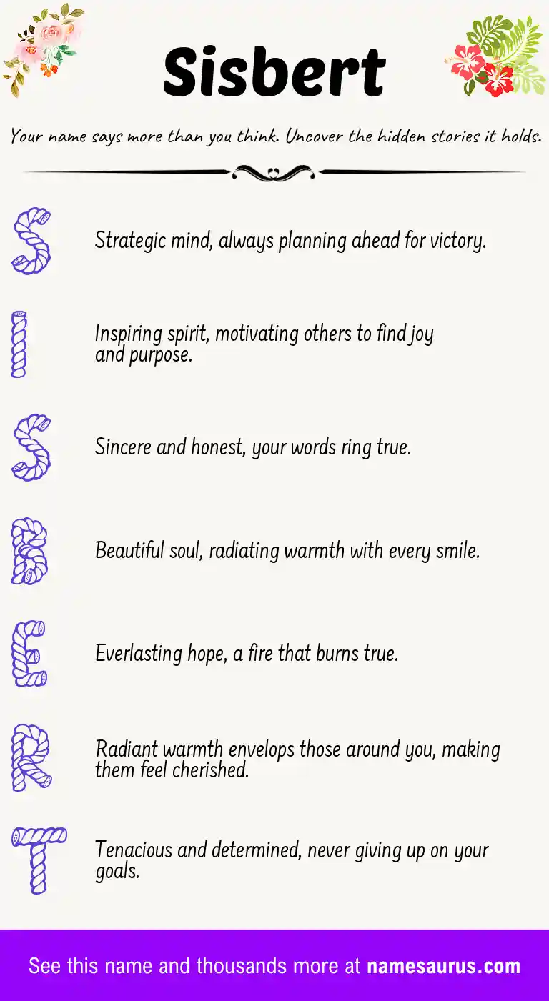 Acrostic poem about Sisbert.