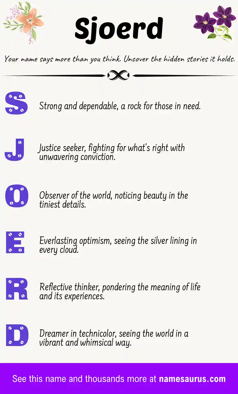 Acrostic poem about Sjoerd.