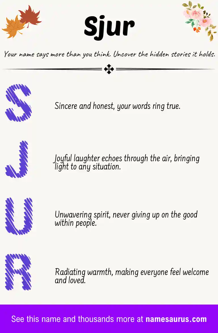 Acrostic poem about Sjur.