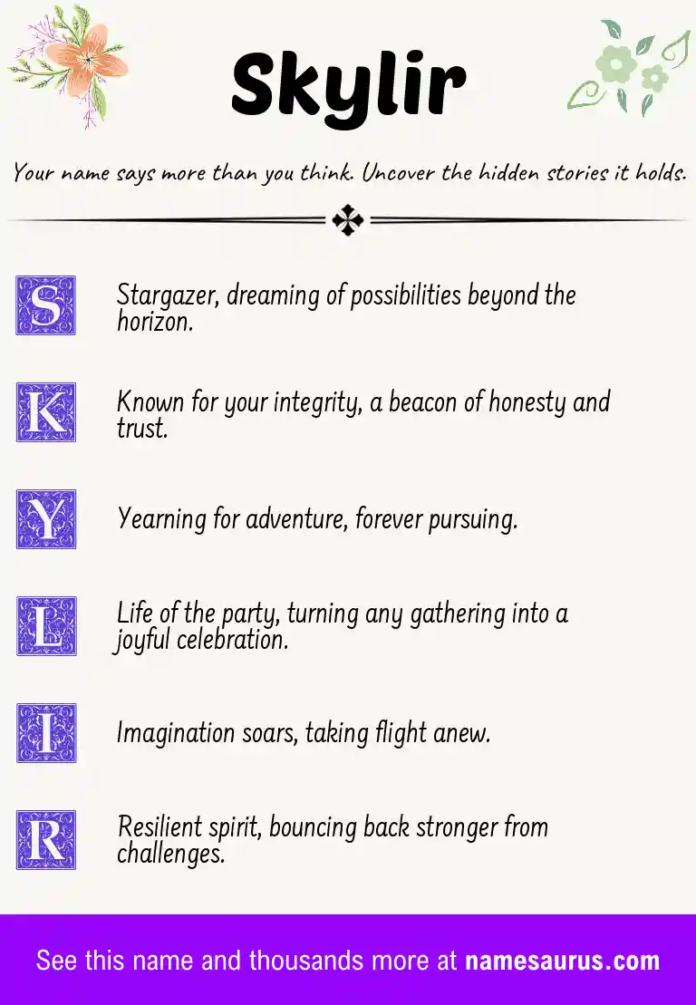 Acrostic poem about Skylir.