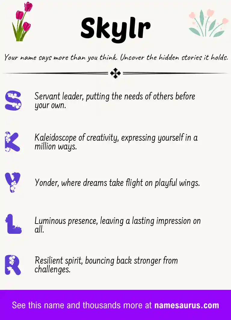 Acrostic poem about Skylr.