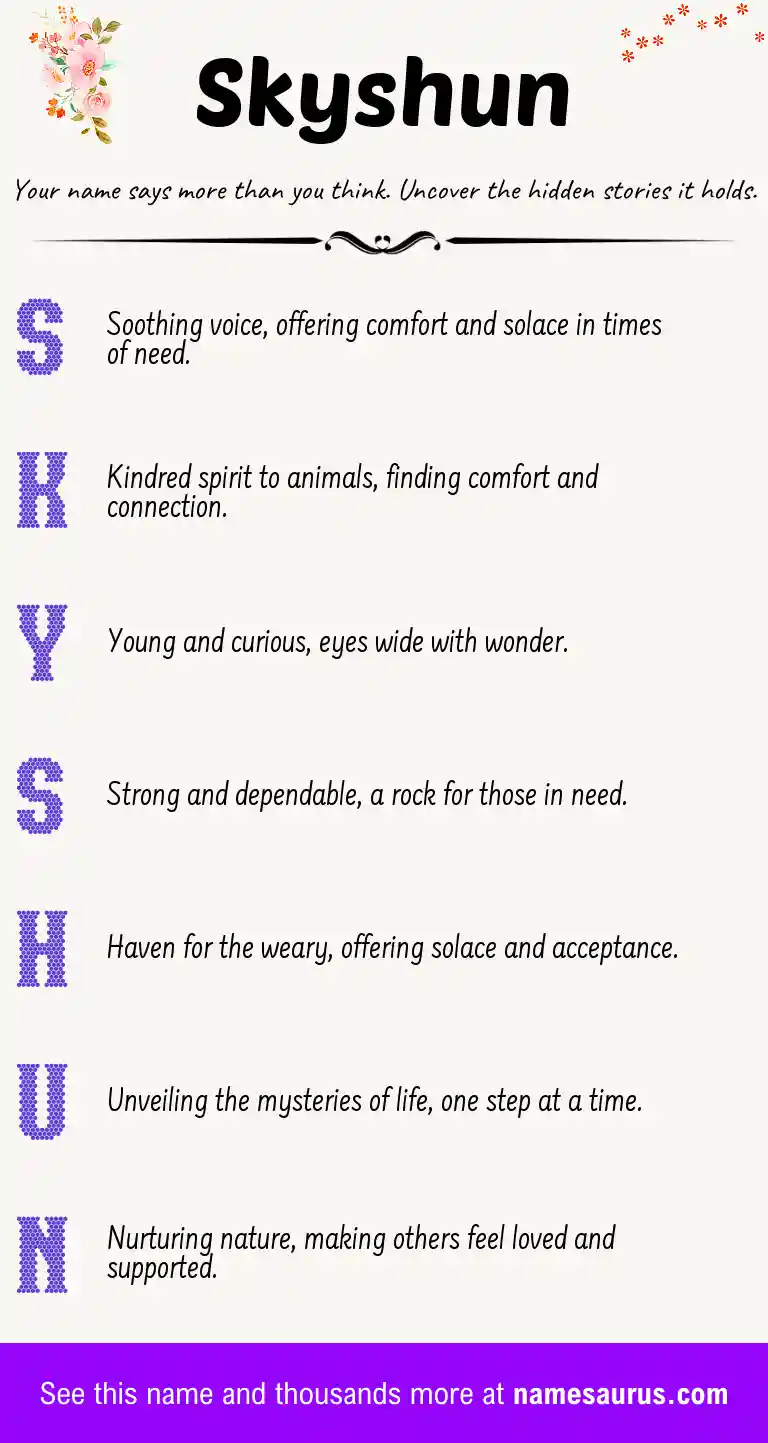 Acrostic poem about Skyshun.