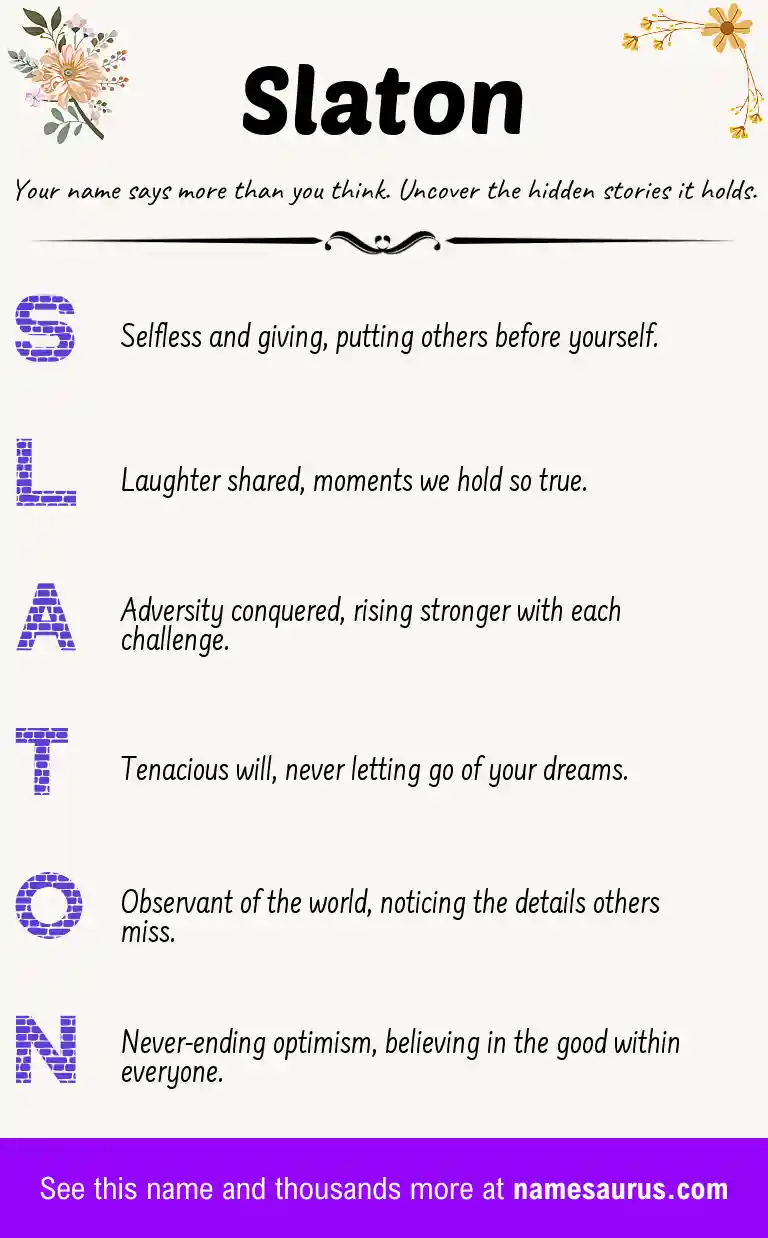 Acrostic poem about Slaton.