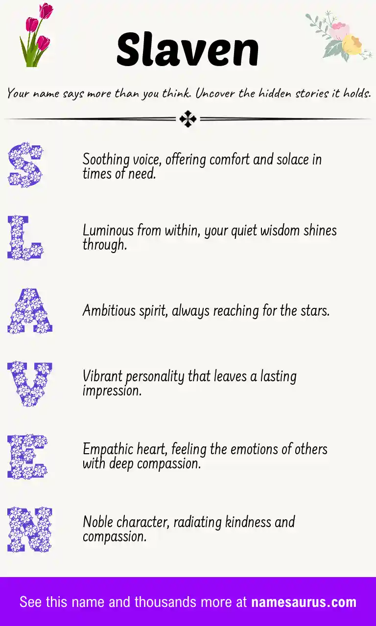 Acrostic poem about Slaven.