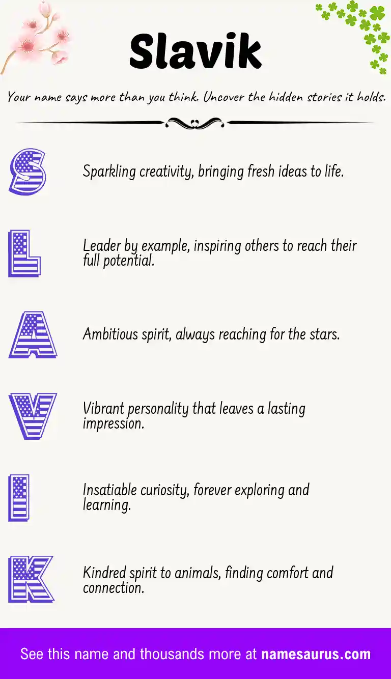 Acrostic poem about Slavik.