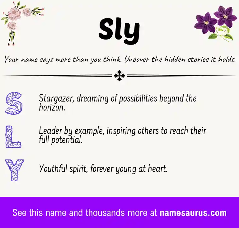Acrostic poem about Sly.