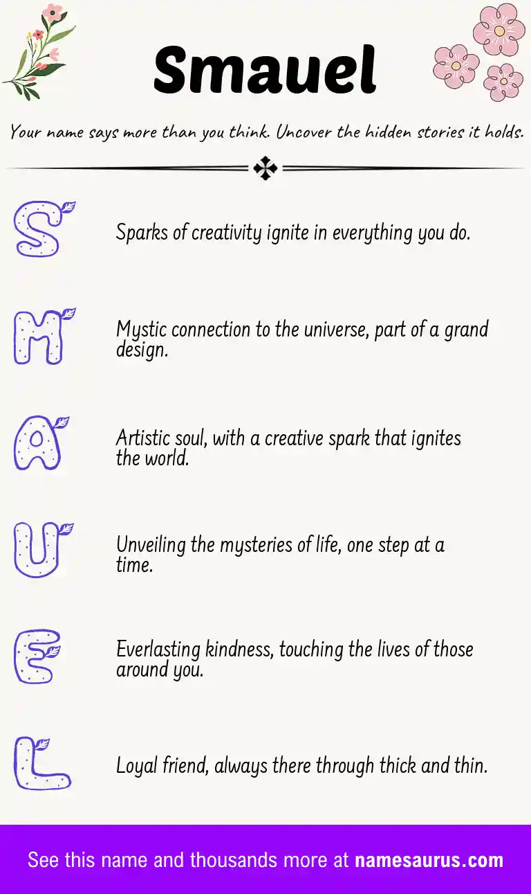 Acrostic poem about Smauel.