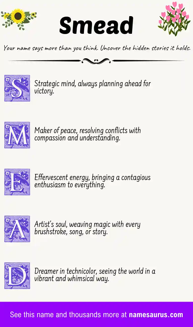 Acrostic poem about Smead.