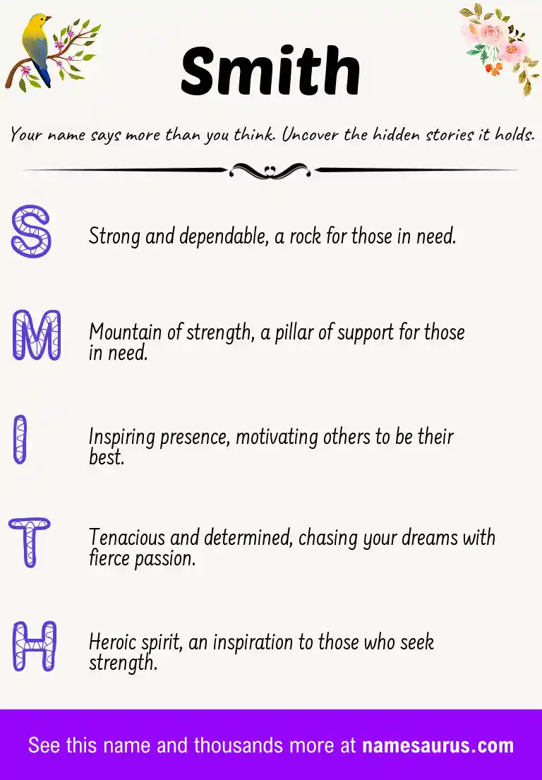 Acrostic poem about Smith.