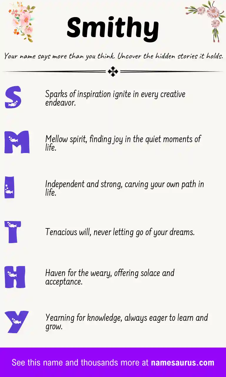 Acrostic poem about Smithy.