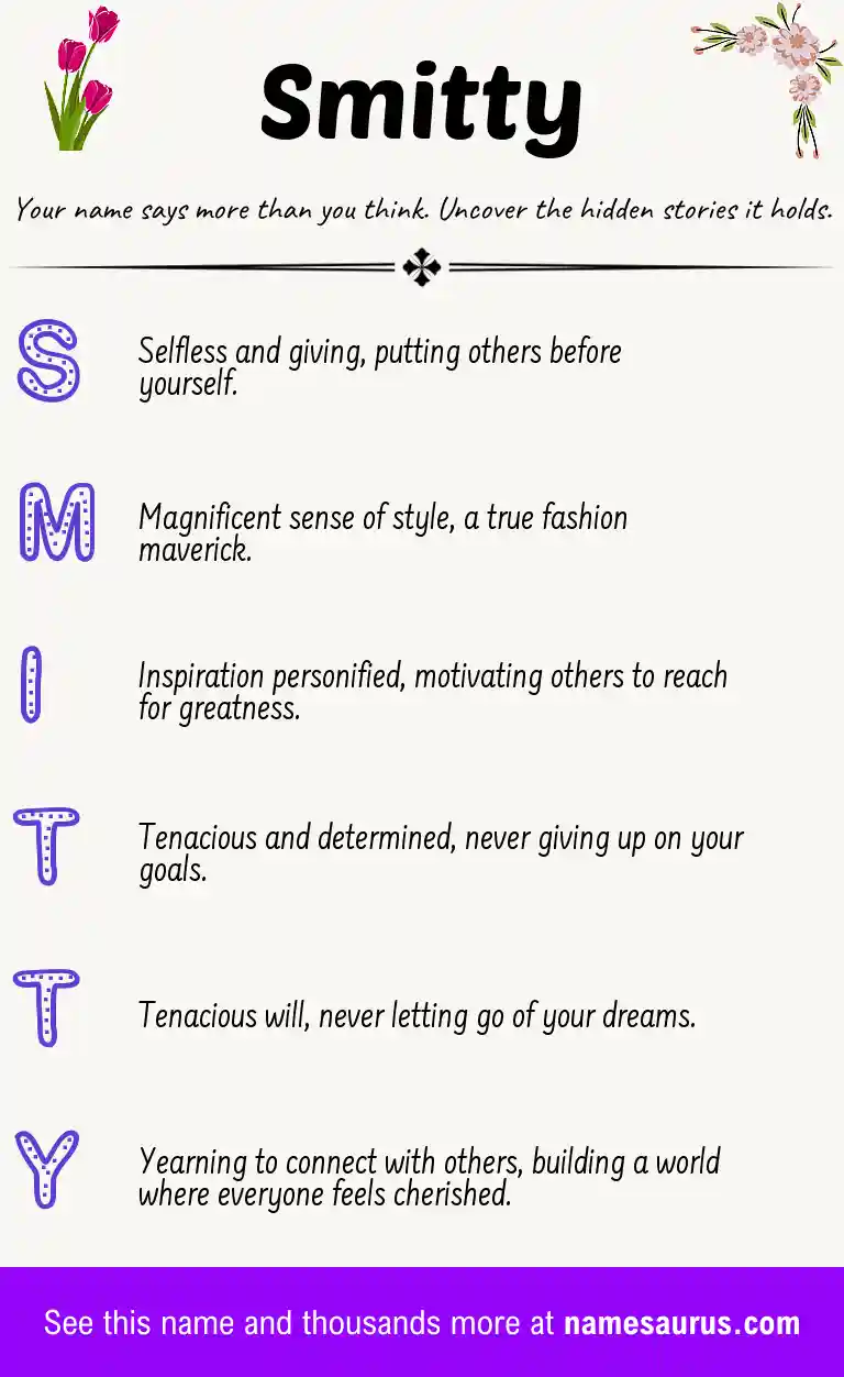 Acrostic poem about Smitty.
