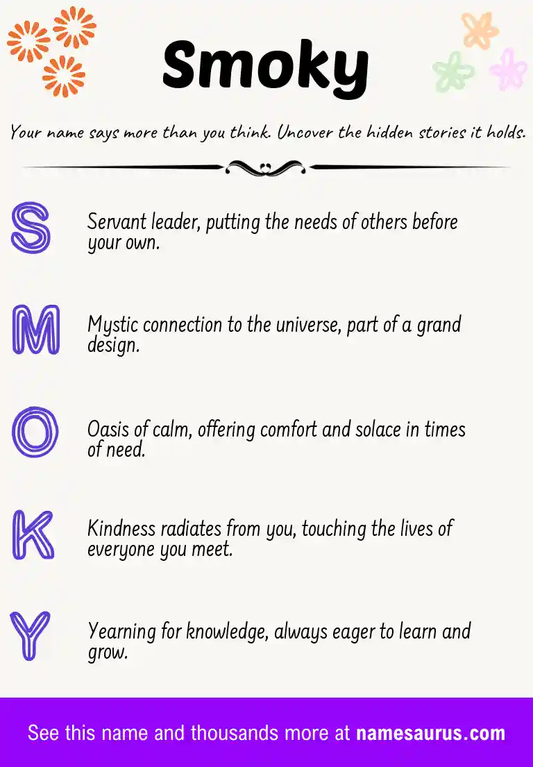 Acrostic poem about Smoky.
