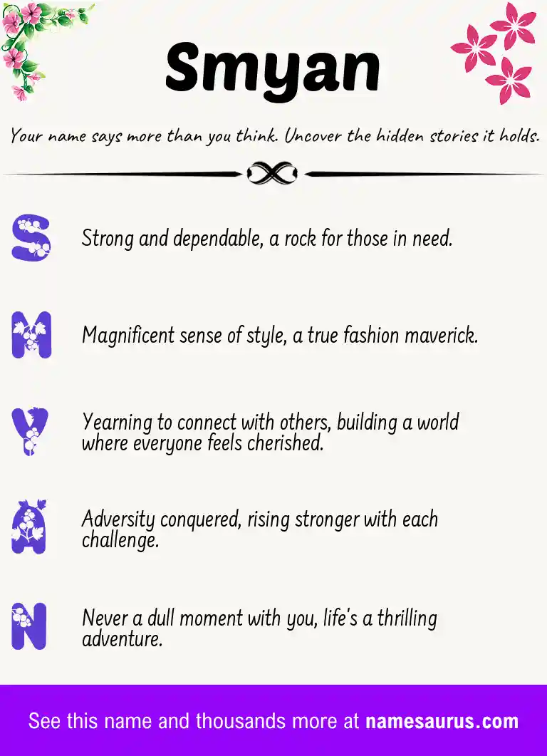Acrostic poem about Smyan.