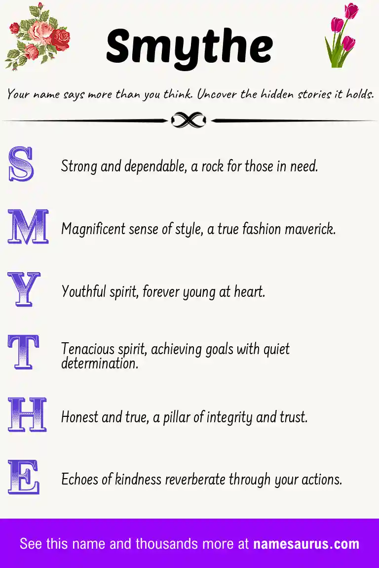 Acrostic poem about Smythe.