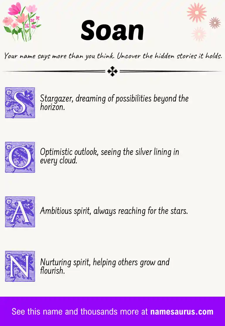 Acrostic poem about Soan.