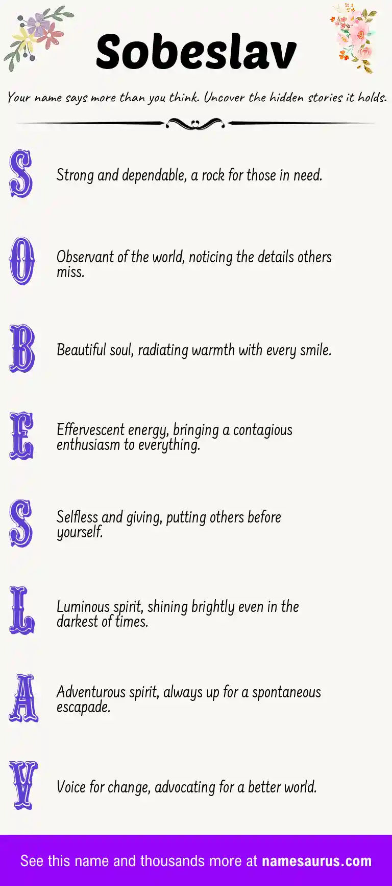 Acrostic poem about Sobeslav.