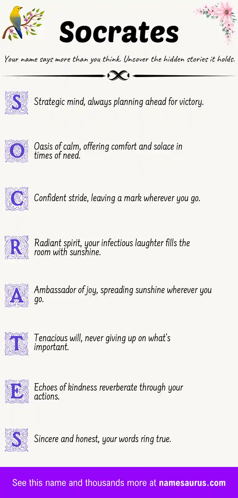 Acrostic poem about Socrates.