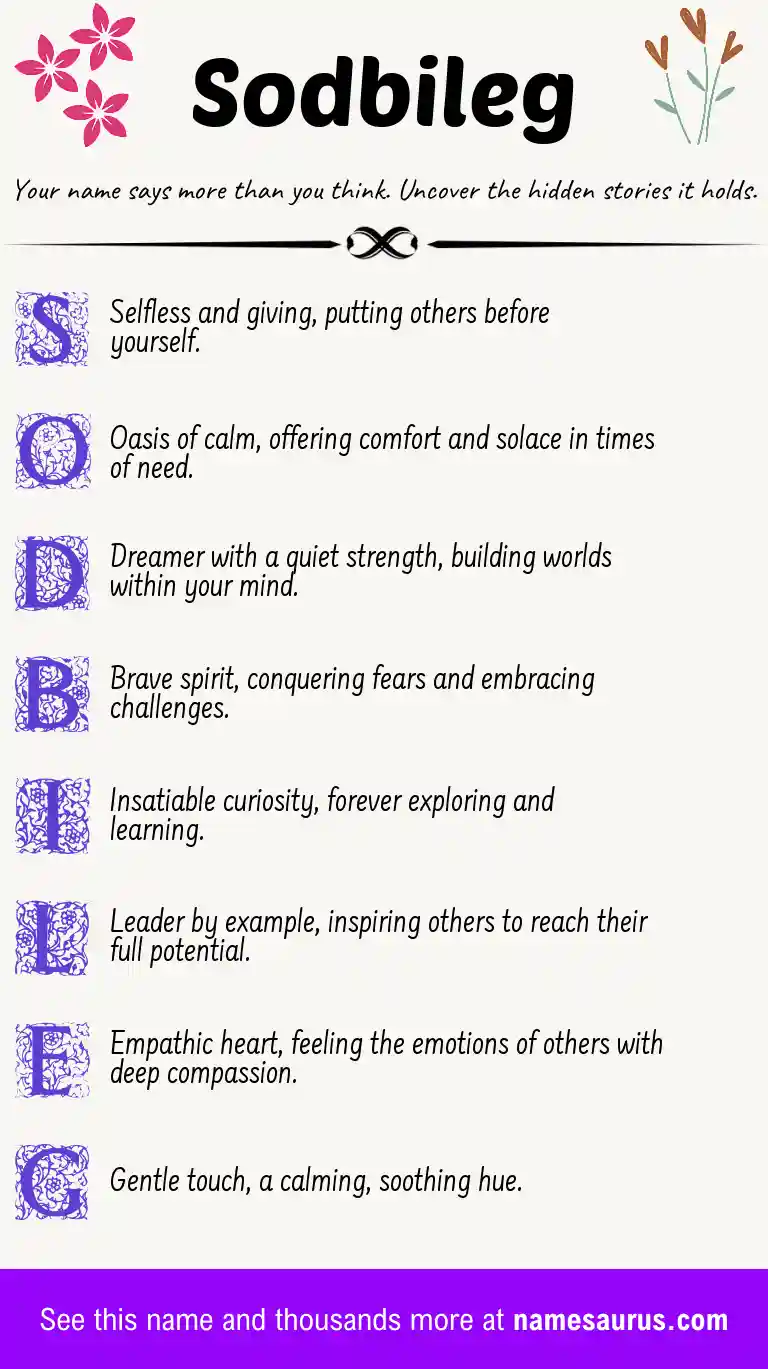 Acrostic poem about Sodbileg.