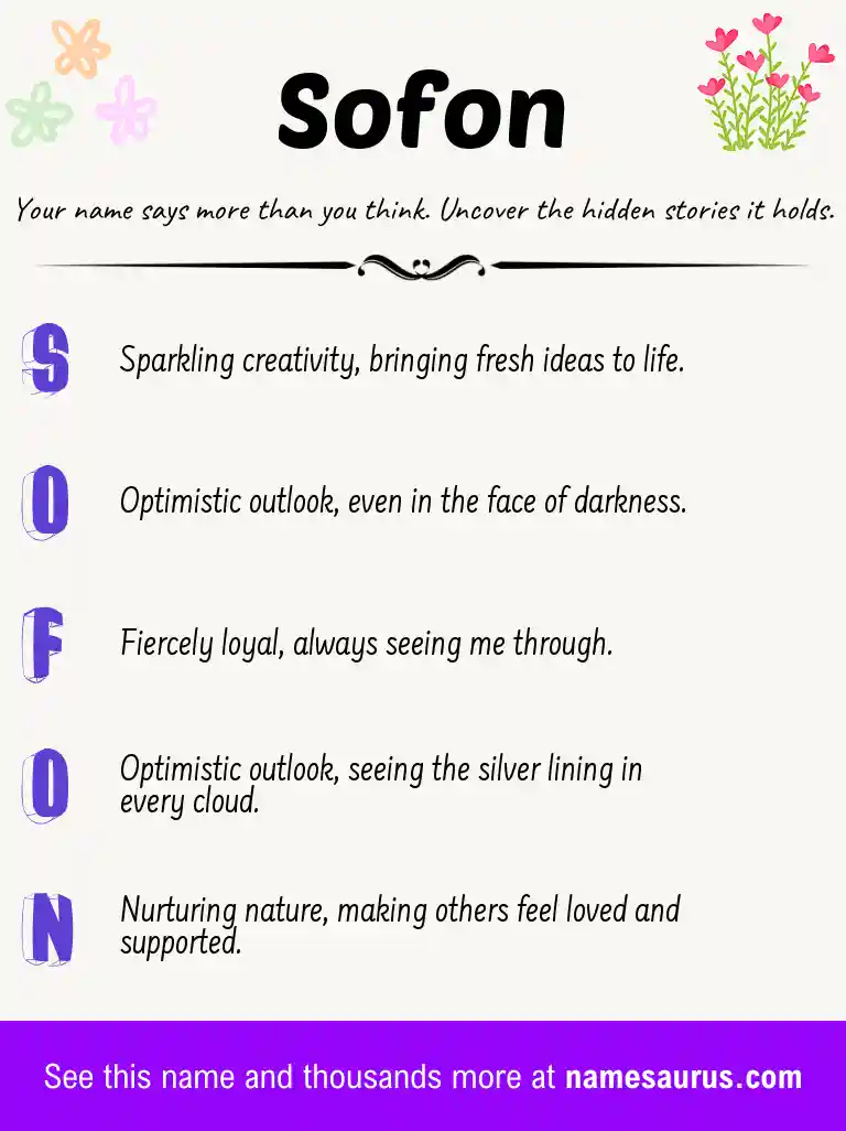 Acrostic poem about Sofon.