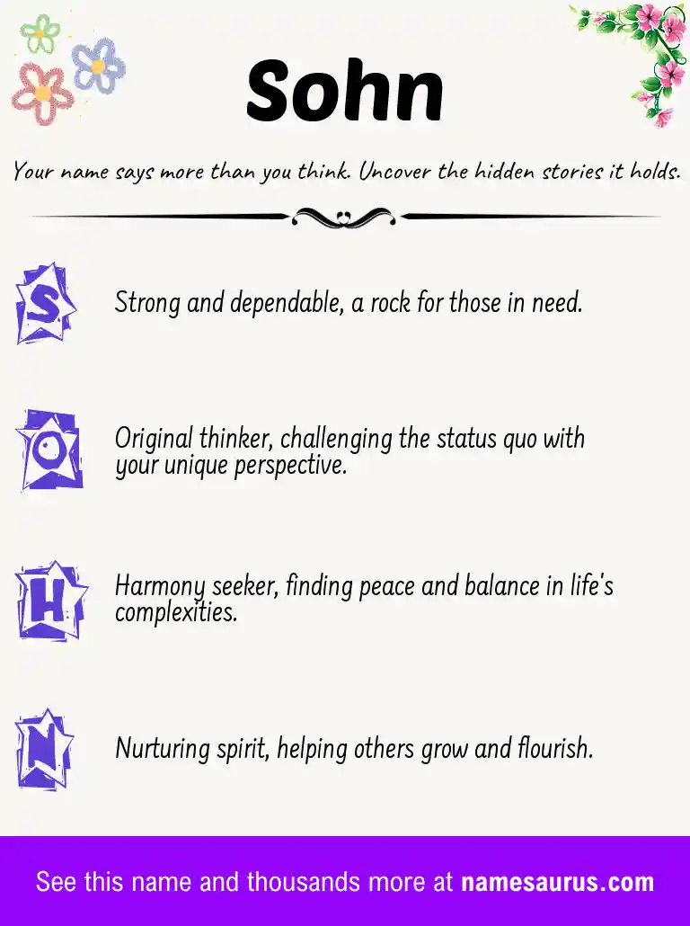 Acrostic poem about Sohn.
