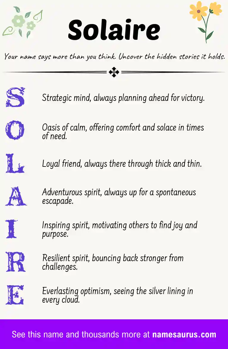 Acrostic poem about Solaire.