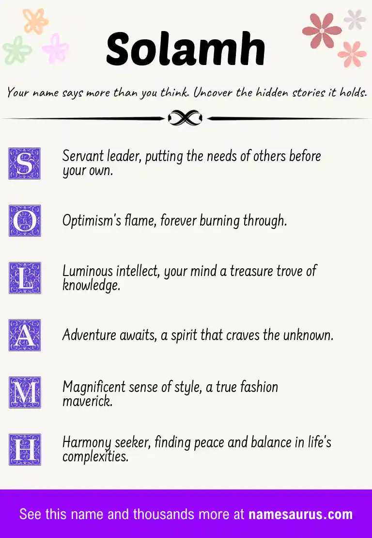 Acrostic poem about Solamh.