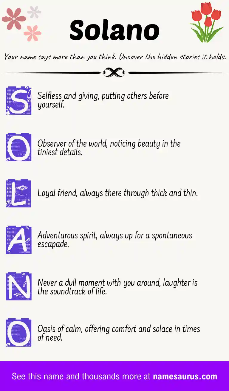 Acrostic poem about Solano.