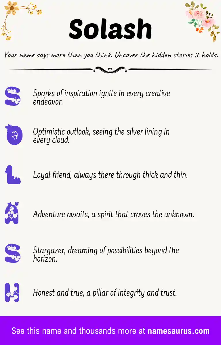 Acrostic poem about Solash.