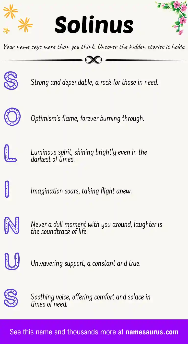 Acrostic poem about Solinus.