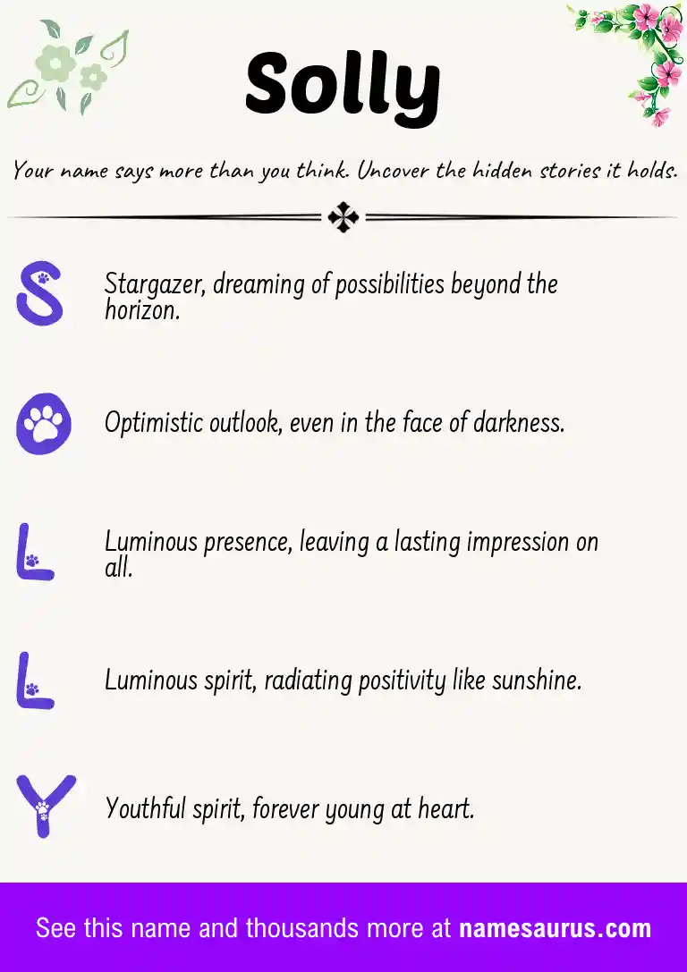 Acrostic poem about Solly.