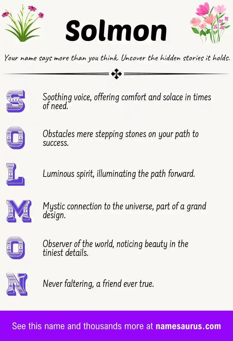 Acrostic poem about Solmon.