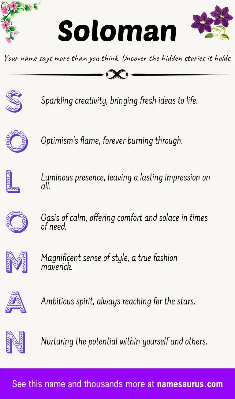 Acrostic poem about Soloman.