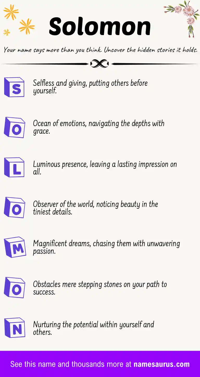Acrostic poem about Solomon.