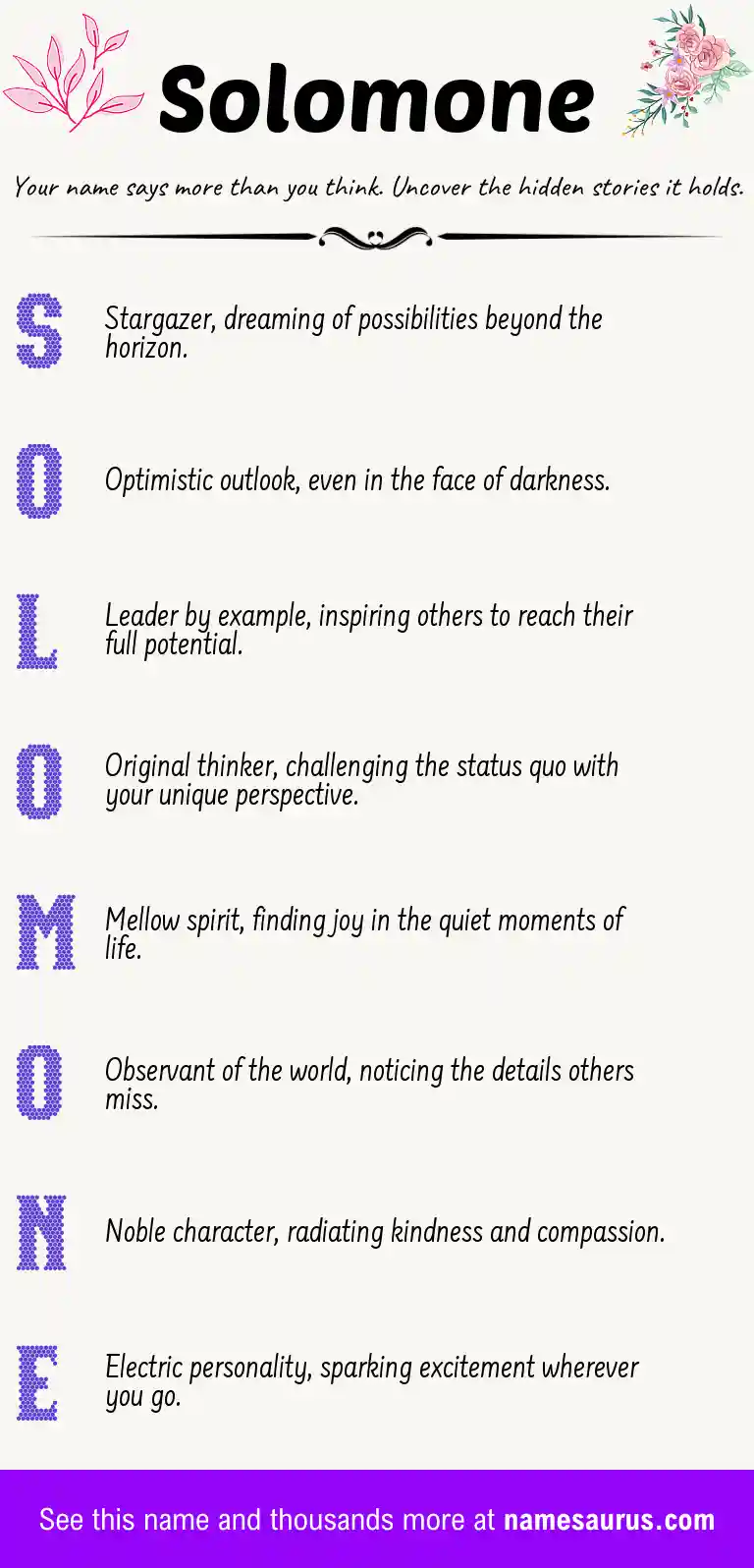 Acrostic poem about Solomone.