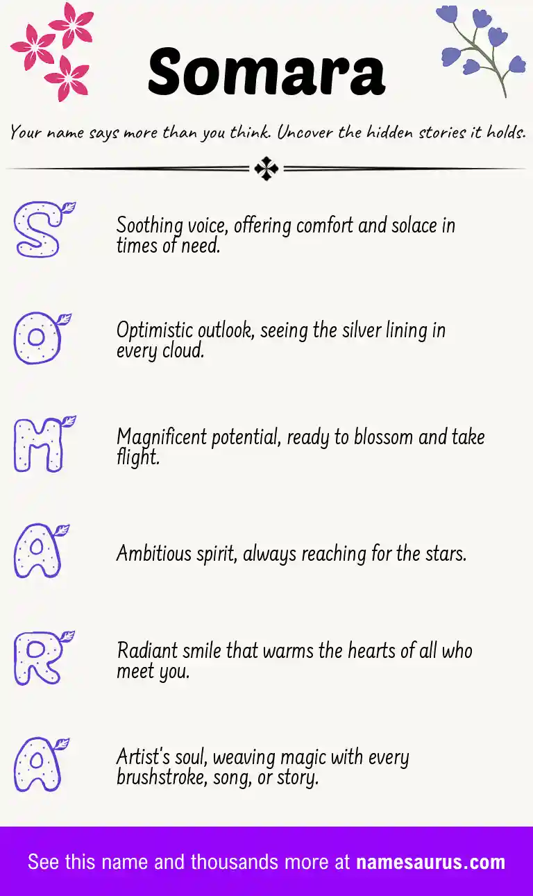 Acrostic poem about Somara.