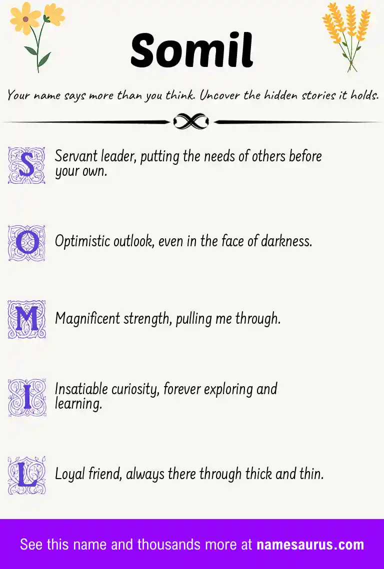 Acrostic poem about Somil.