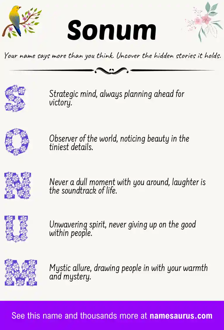 Acrostic poem about Sonum.