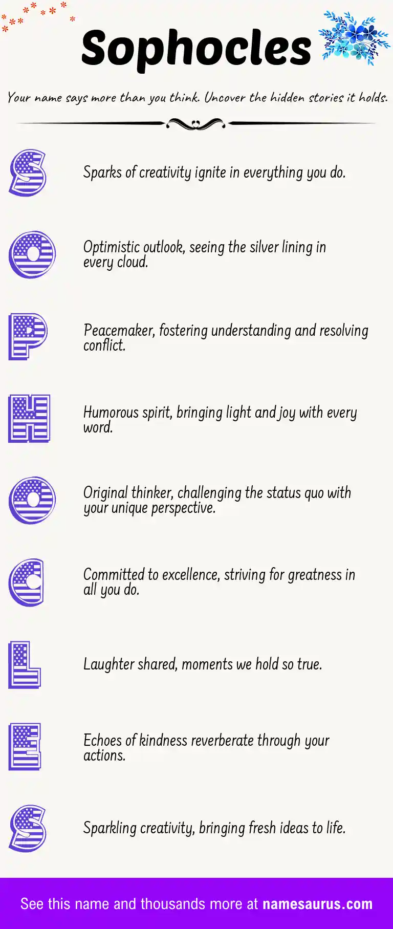 Acrostic poem about Sophocles.