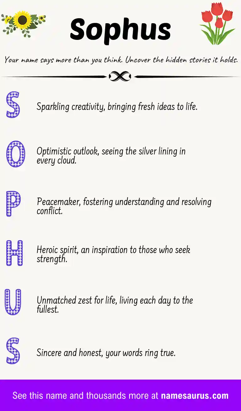 Acrostic poem about Sophus.