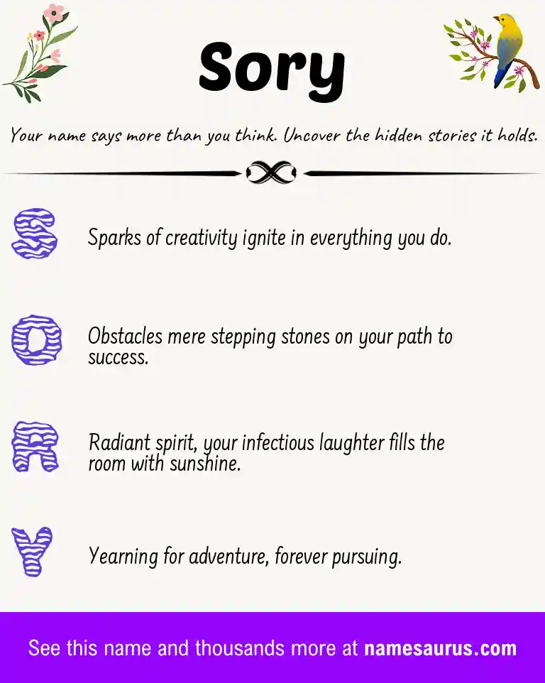Acrostic poem about Sory.