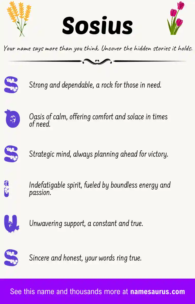 Acrostic poem about Sosius.