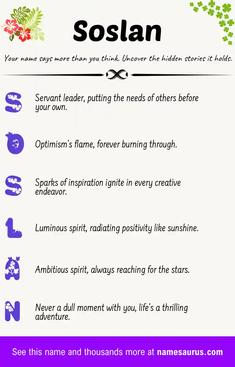 Acrostic poem about Soslan.
