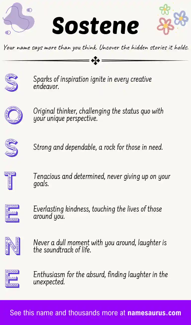 Acrostic poem about Sostene.