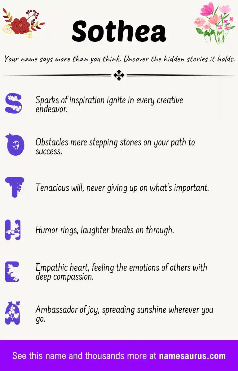 Acrostic poem about Sothea.