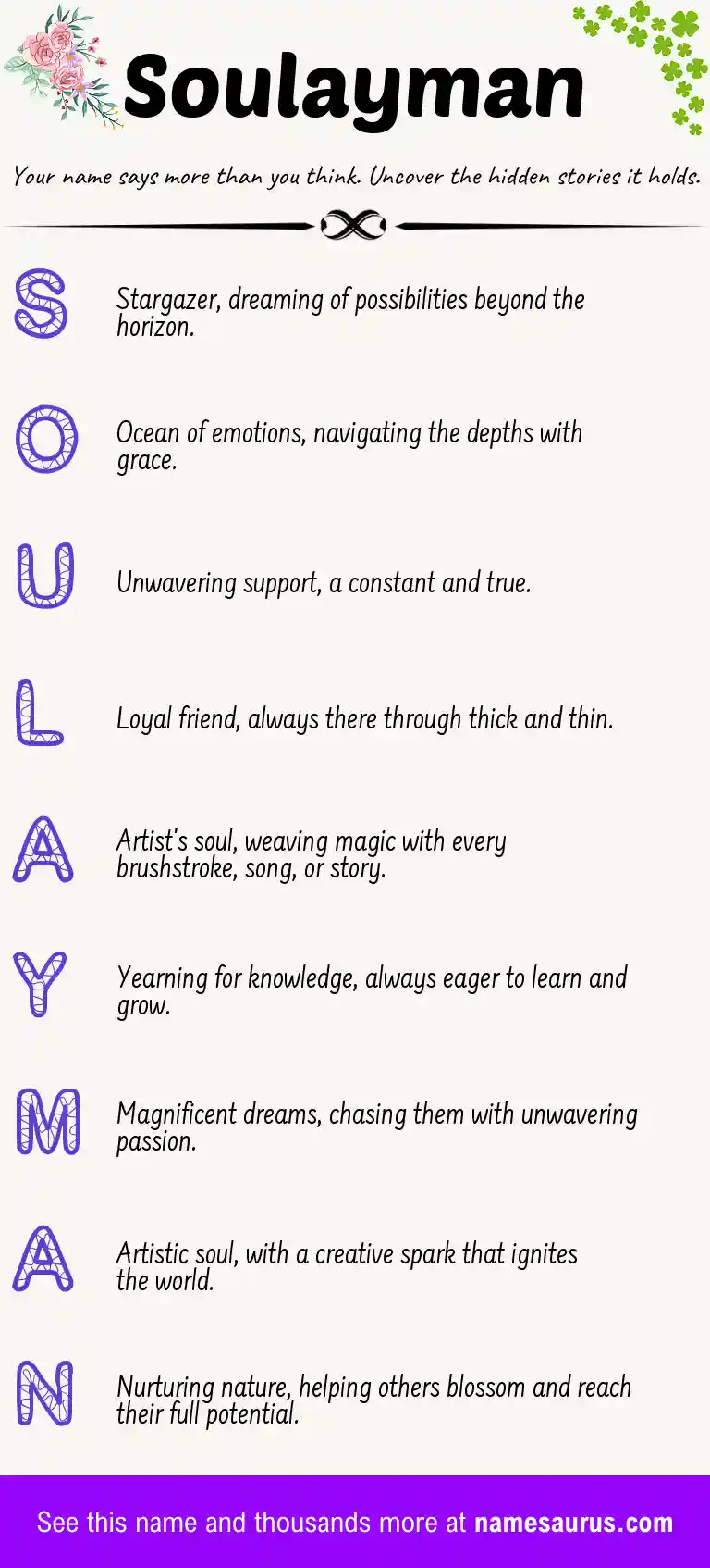 Acrostic poem about Soulayman.