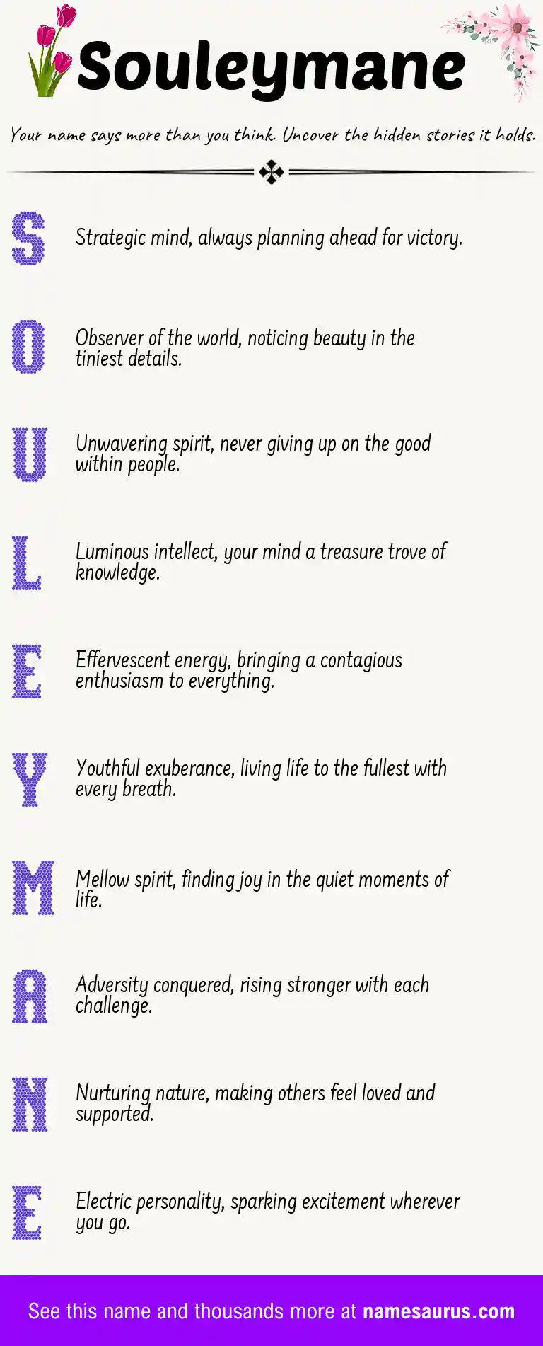 Acrostic poem about Souleymane.