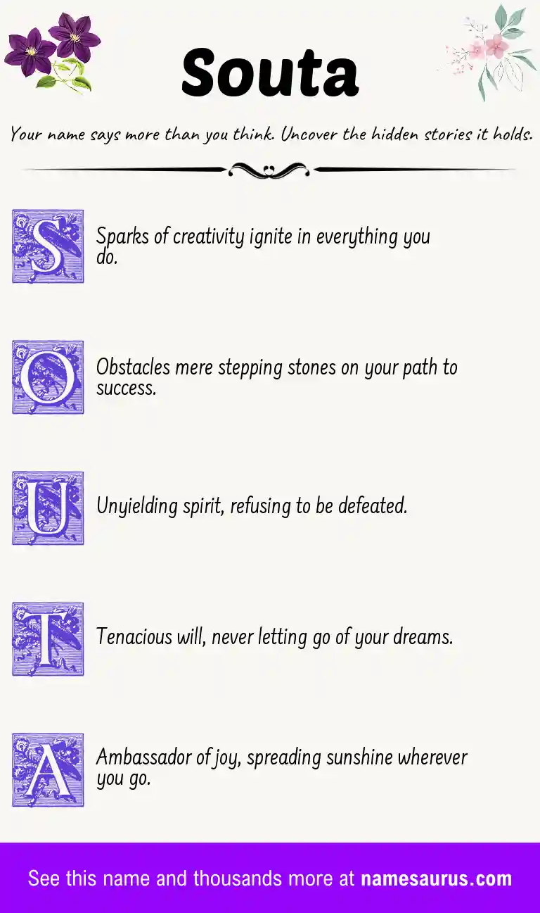 Acrostic poem about Souta.