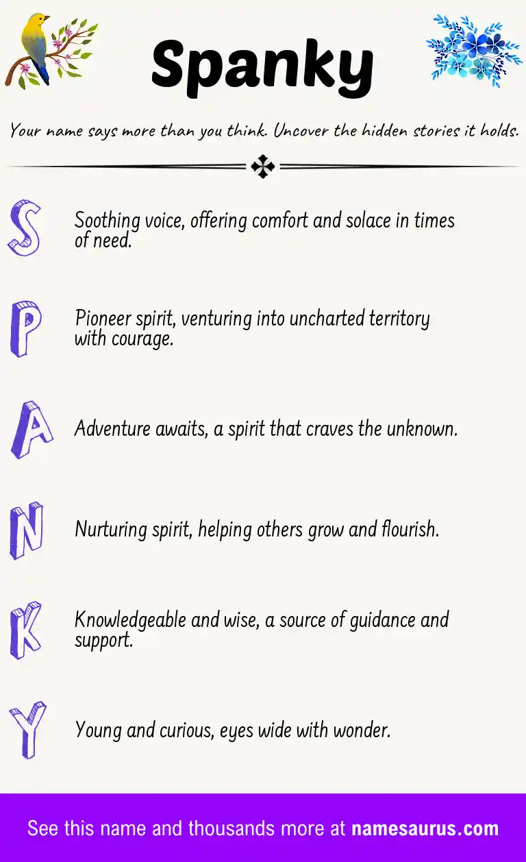 Acrostic poem about Spanky.
